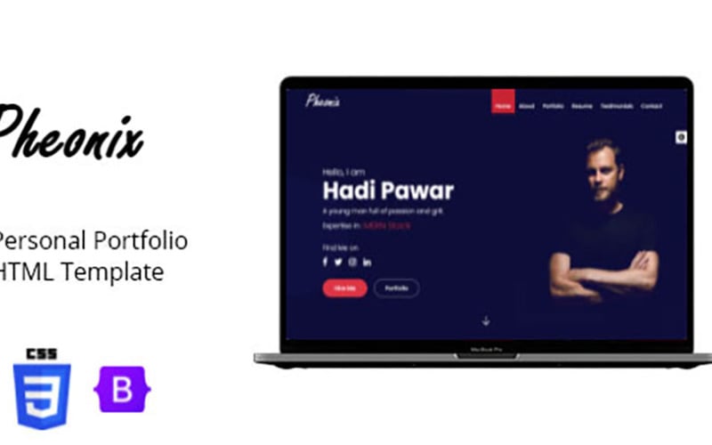 pheonix personal portfolio html template resume template original