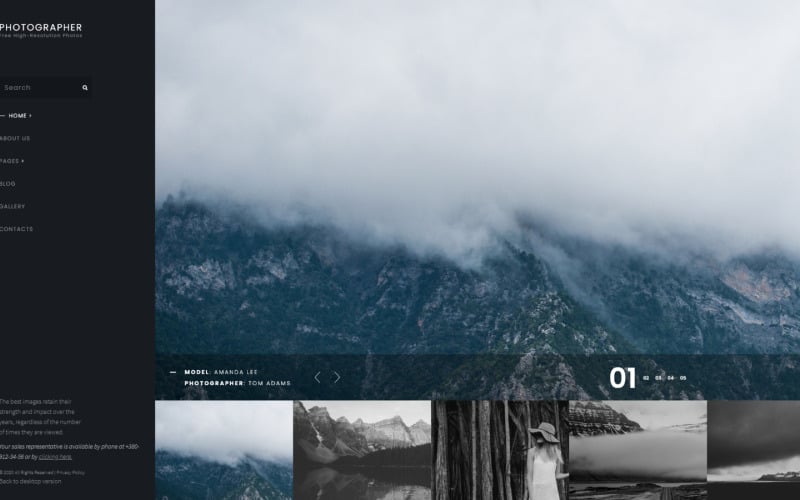 photographer joomla template original