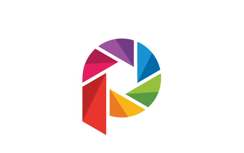 photography letter p logo template original