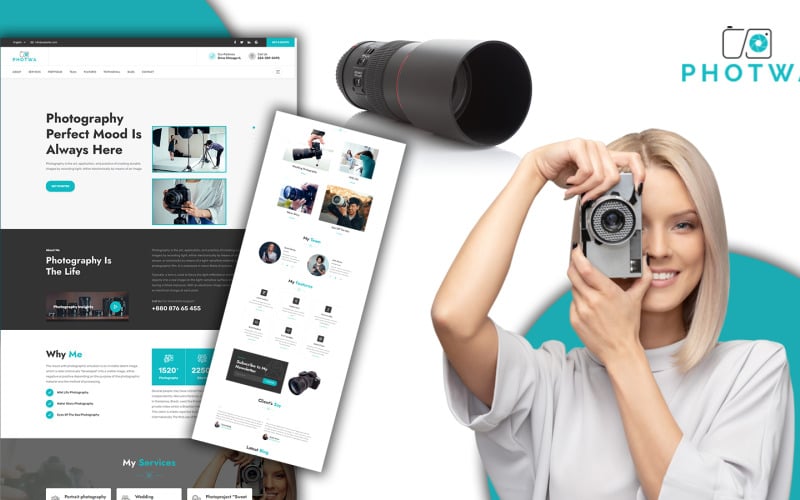 photwa creative photography portfolio landing page html template original