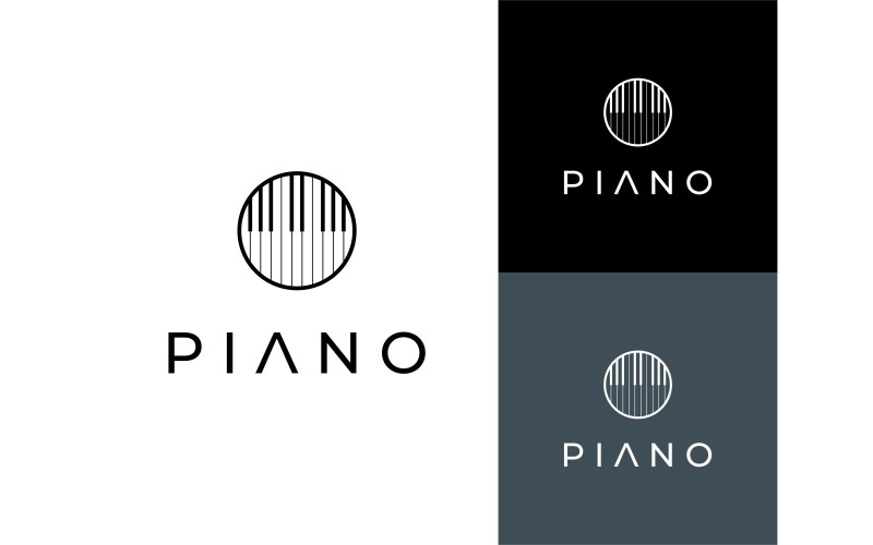 piano keyboard circle logo original