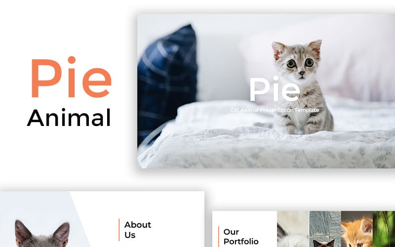 pie cat animal powerpoint template original
