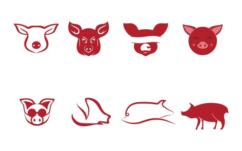 pig logo and symbol vector v original