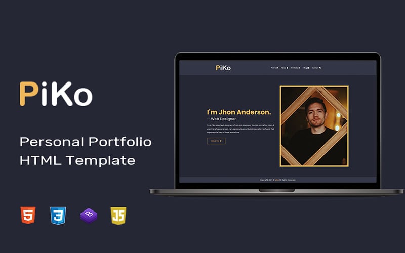 piko personal portfolio html landing page template original