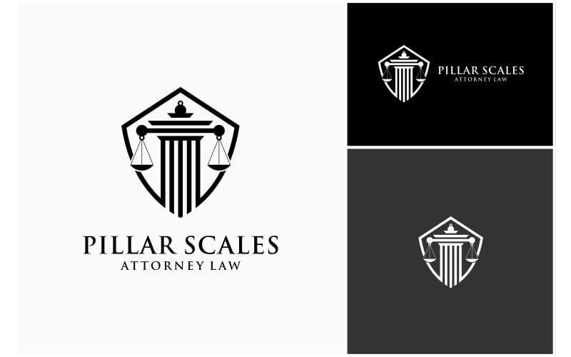 pillar justice scale law shield logo original
