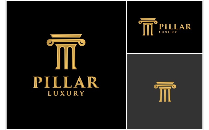 pillar law firm gold luxury logo original