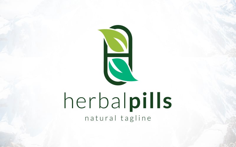 pills natural drug herbal medicine logo design original