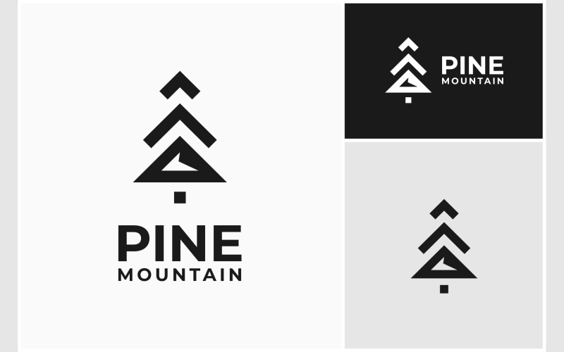 pine tree mountain adventure logo original