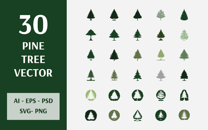pine tree vector elements logo templates original