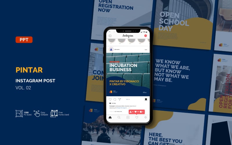 pintar business instagram post powerpoint template original