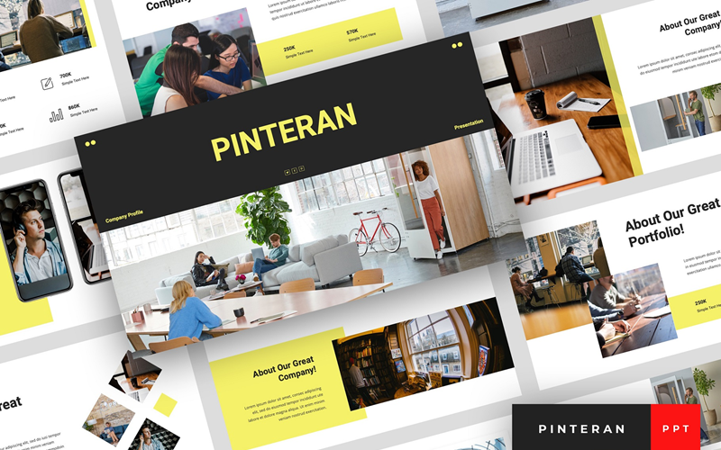 pinteran company profile presentation powerpoint template original
