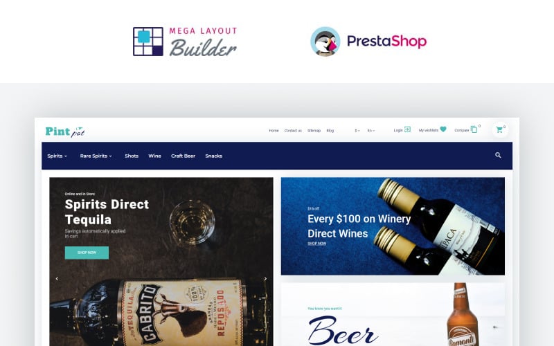 pintpot drinks and beverages store prestashop theme original