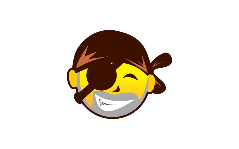 pirate head logo template design original