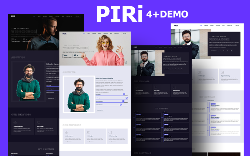 piri personal portfolio html template original