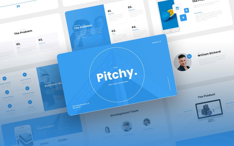 pitchy multipurpose pitch deck powerpoint template original
