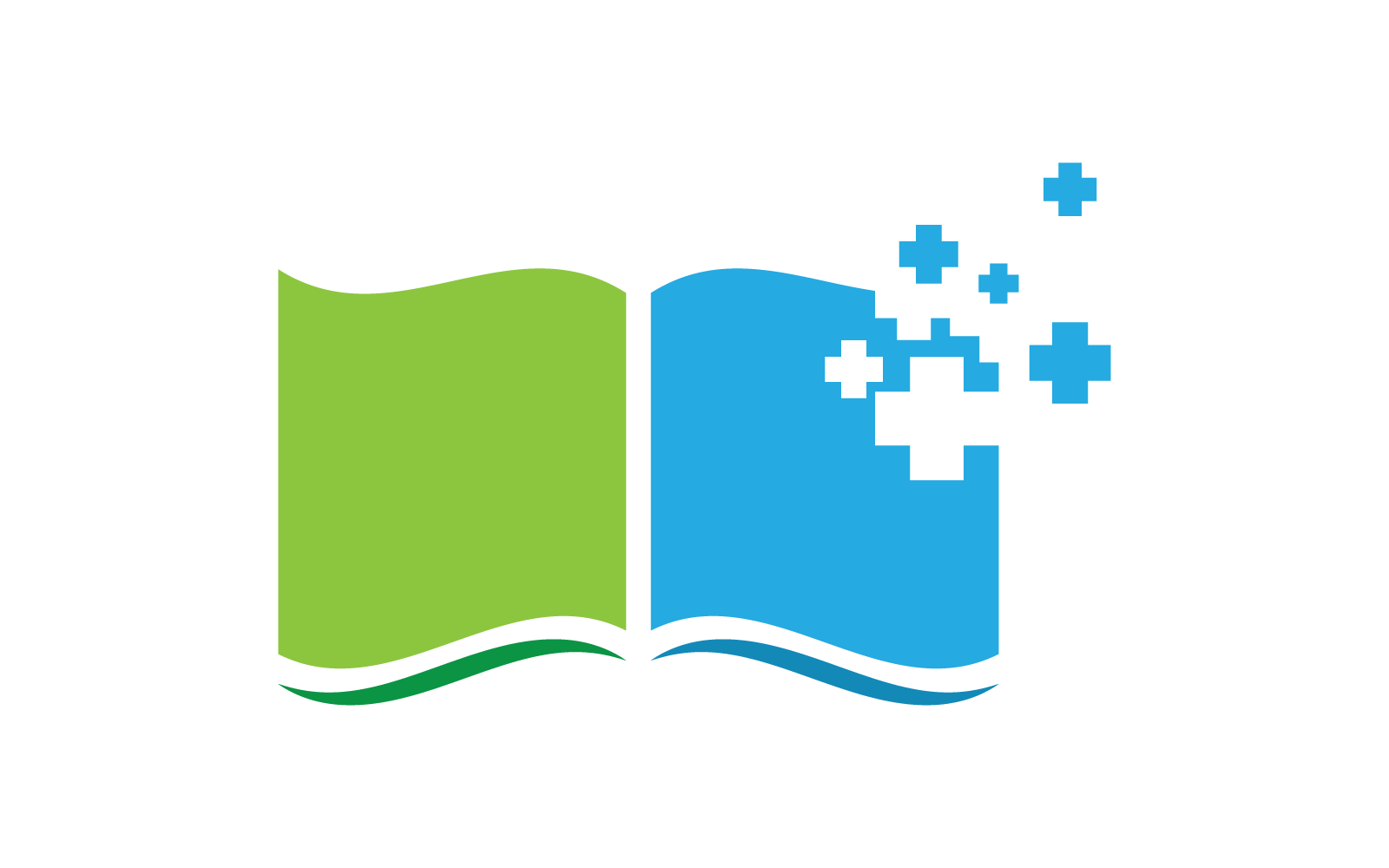 pixel book education logo template vector flat design original