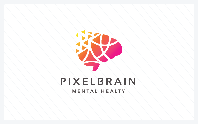 pixel brain pro branding logo original