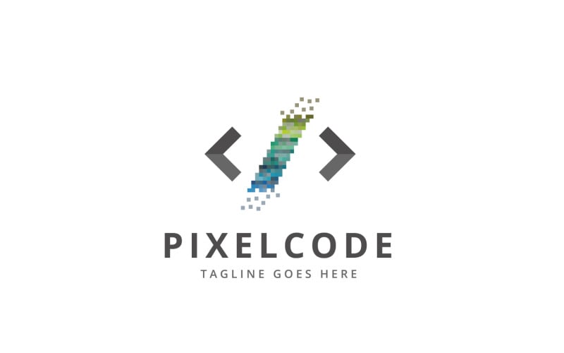 pixel code pro logo template original