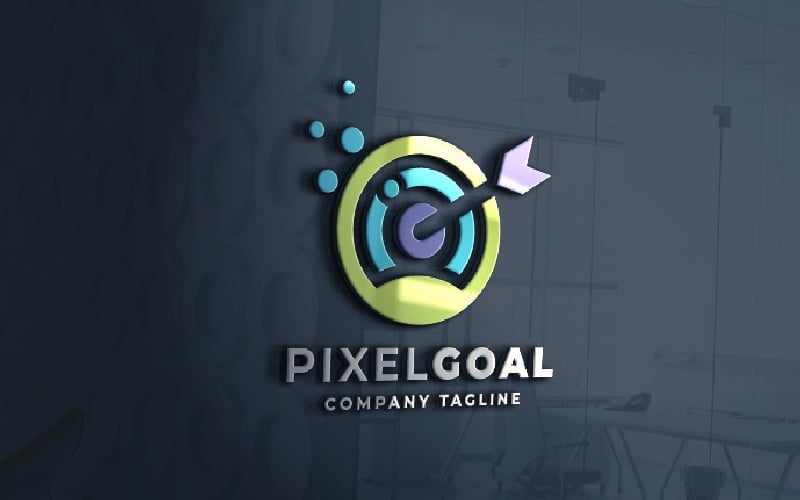 pixel goal pro logo template original