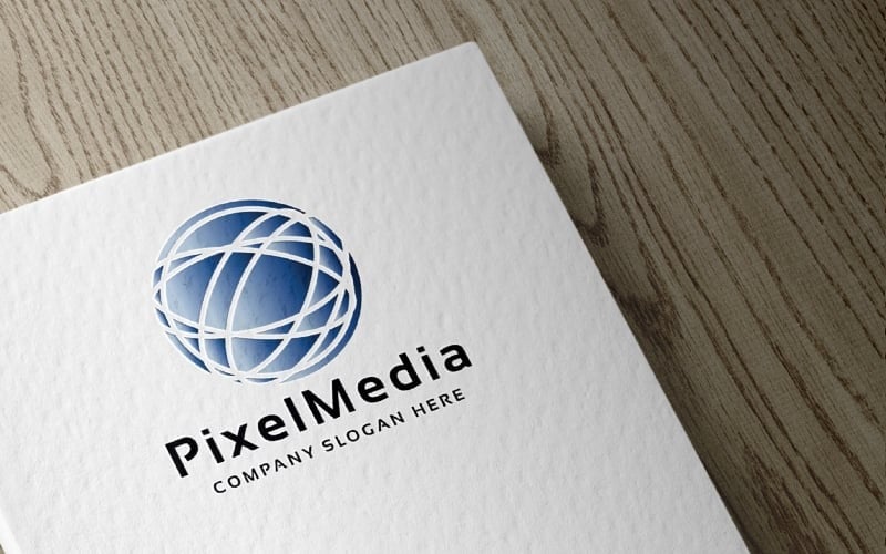 pixel media pro logo template original