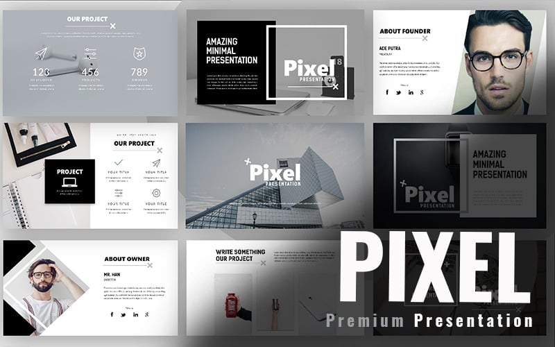 pixel minimal powerpoint template original