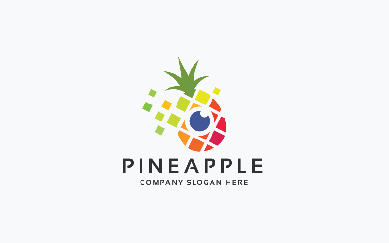 pixel pineapple studio pro logo template original