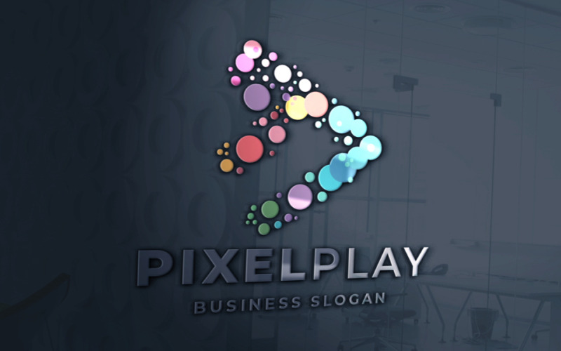 pixel play symbol technology pro logo original