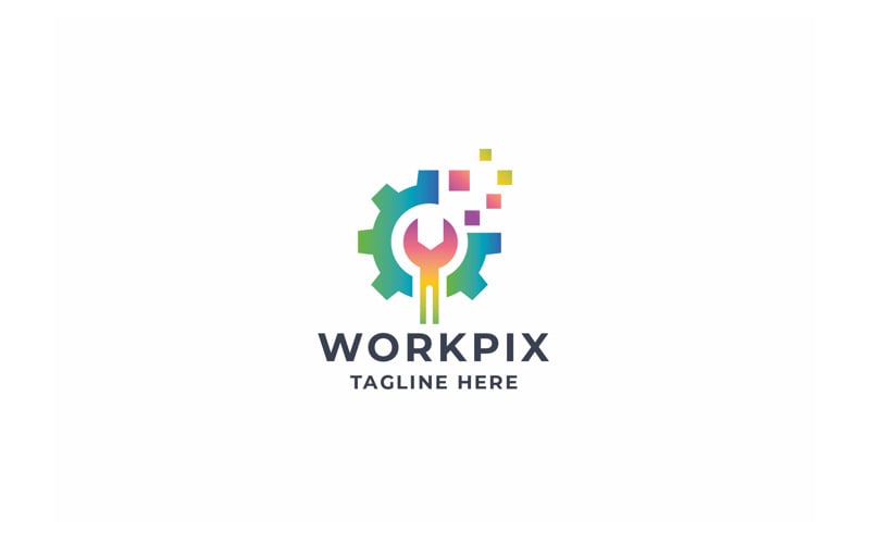 pixel work help support logo original