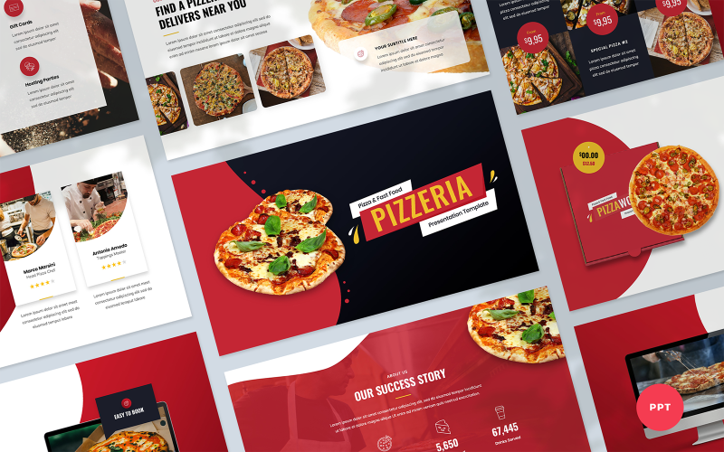 pizerria pizza and fast food presentation powerpoint template original