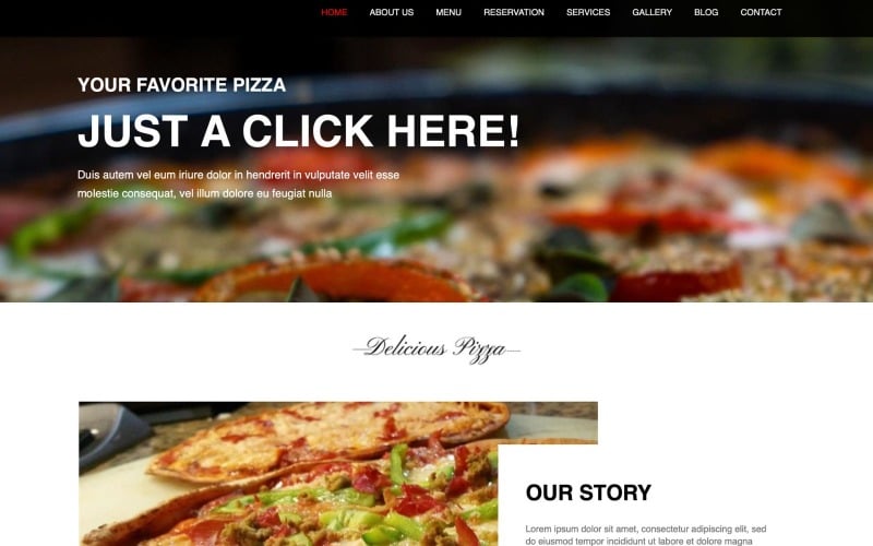 pizza fast food html landing page theme original