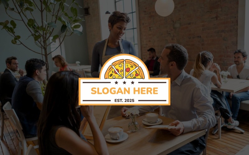 pizza logo design template original