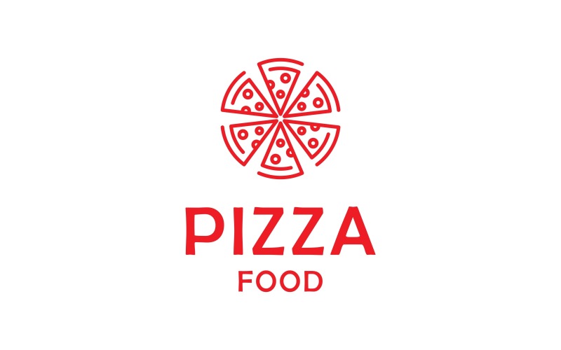 pizza slice circular line logo original