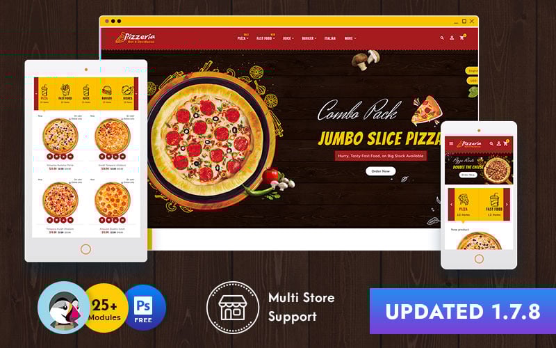 pizzeria restaurant cafe bistro fast food ecommerce prestashop theme original