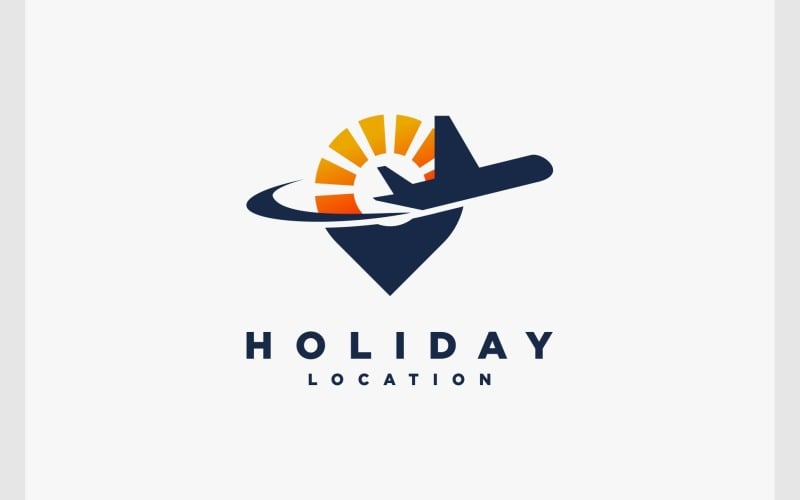 plane travel holiday location logo original