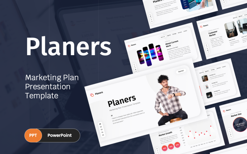 planers marketing plan powerpoint template original