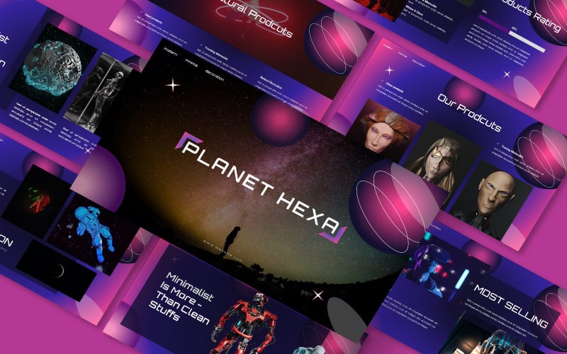 planet hexa business powerpoint template original