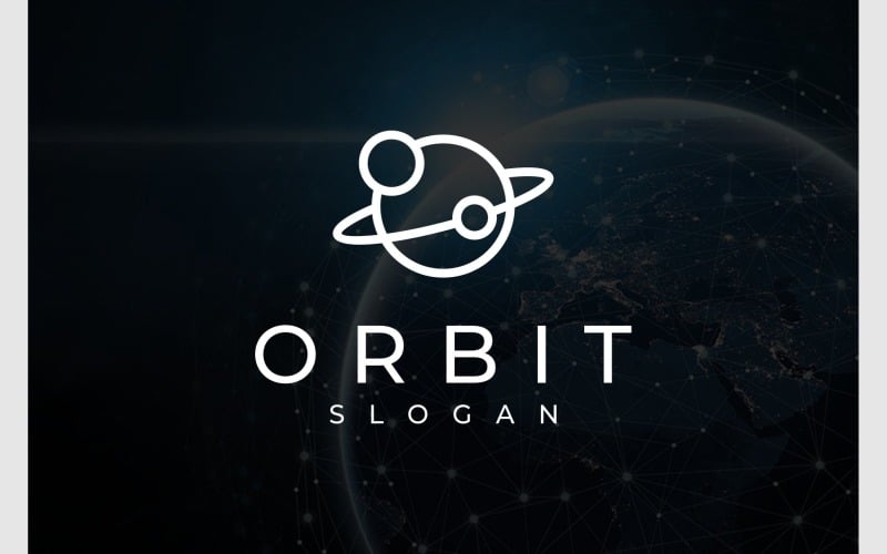 planet orbit universe simple logo original