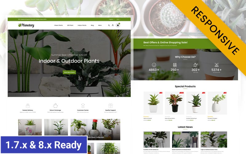 planetary plants store prestashop theme original