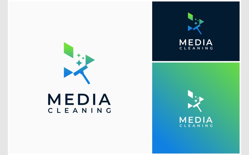 play button cleaning wipe logo original