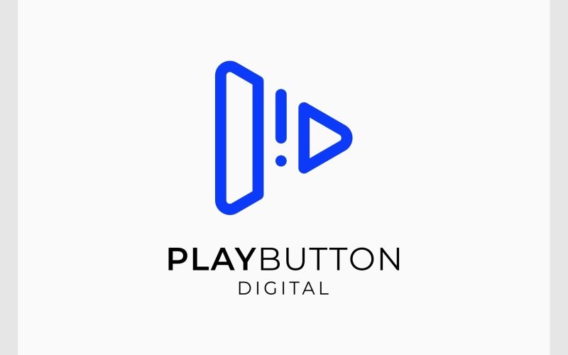 play button digital media logo original
