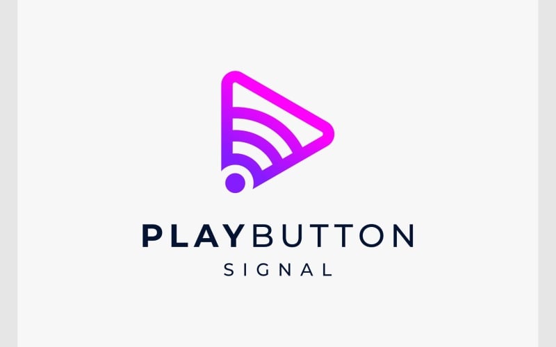 play button signal technology logo original