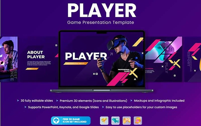 player game presentation powerpoint template original