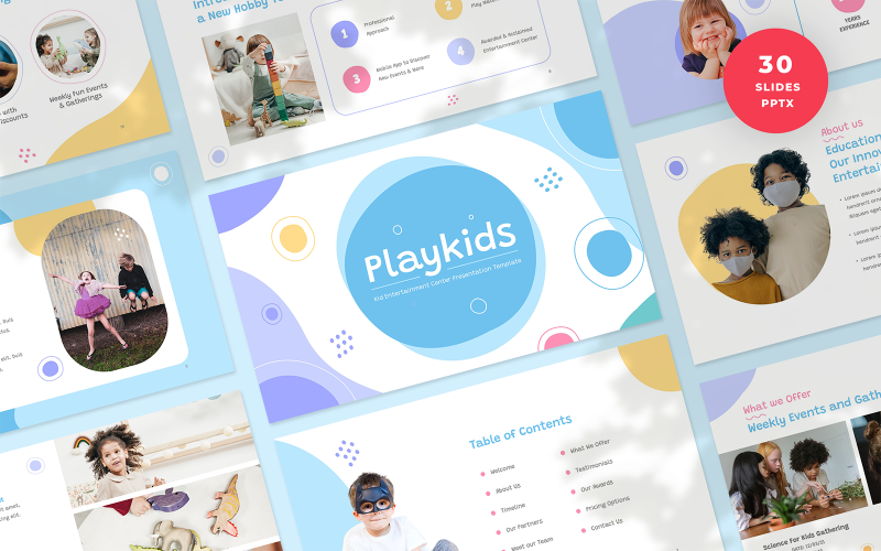 playkids kid entertainment center presentation powerpoint template original