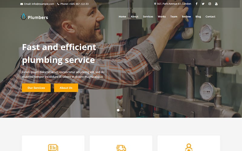plumbers plumbing amp repair services landing page template original