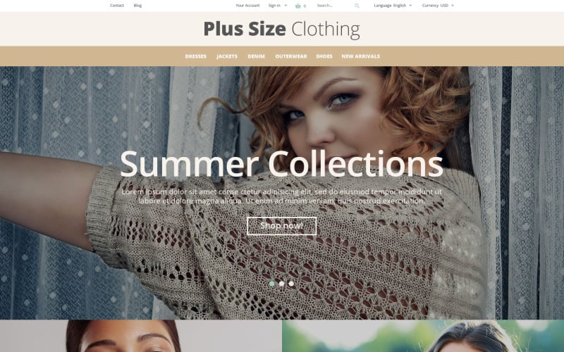 plus size clothing prestashop theme original