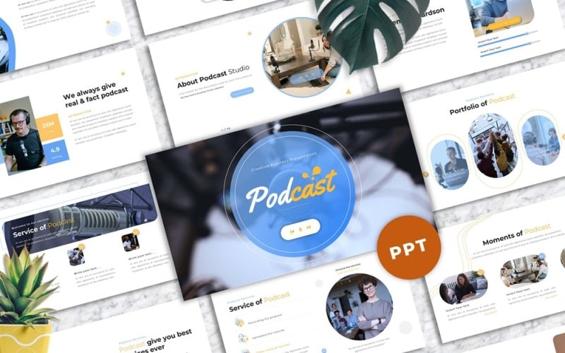 podcast business powerpoint template original