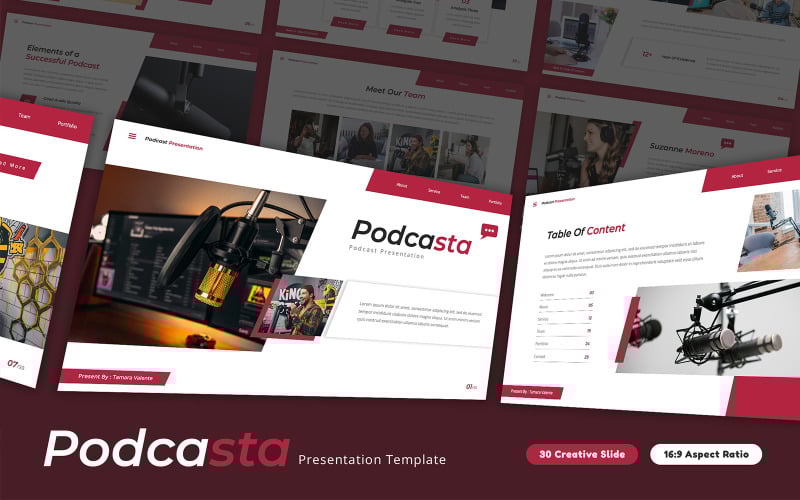 podcasta podcast powerpoint template original