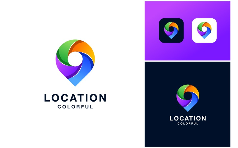 point location colorful modern logo original