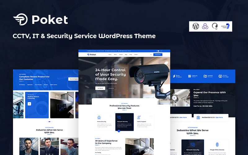 poket cctv it and security service responsive wordpress theme original