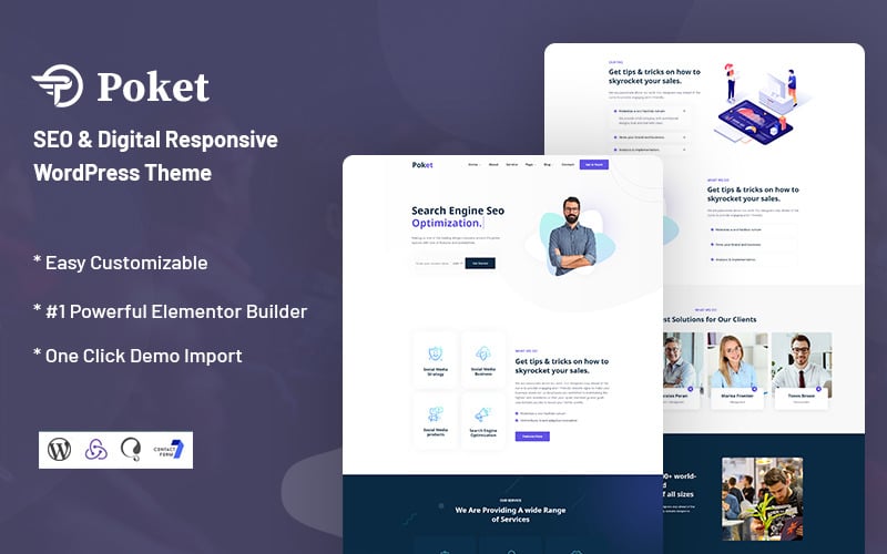 poket seo amp digital marketing responsive wordpress theme original